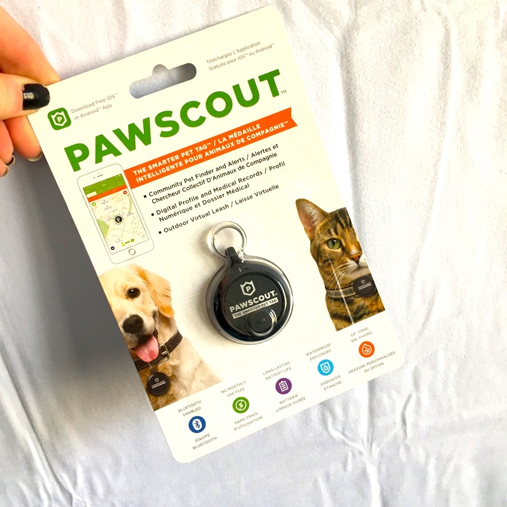 PAWSCOUT The Smarter Pet Tag Bluetooth Community Pet Finder & Alerts - Black